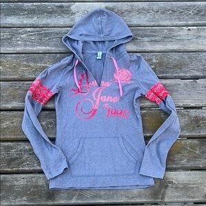 Lorna Jane Gray and Pink Hoodie with Graphic Design